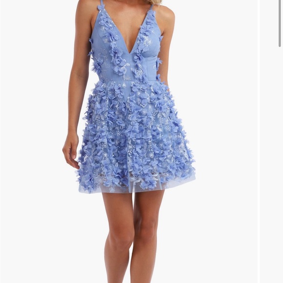 HELSI blue periwinkle  Floral Mini Dress - Picture 2 of 7